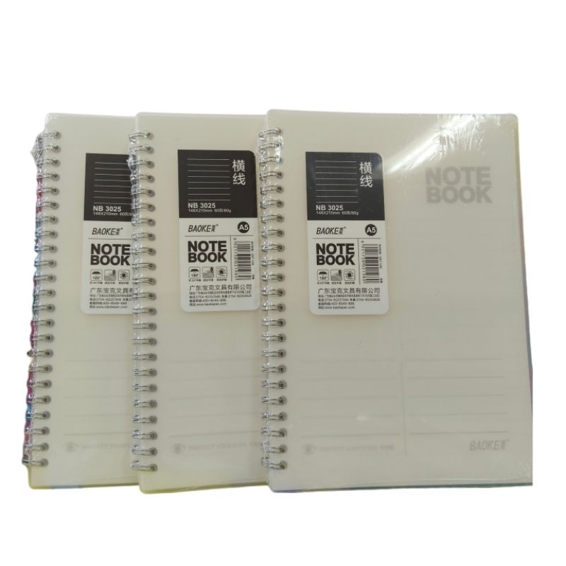 

Spiral Notebook | Halaman Cover Transparan Waterproof