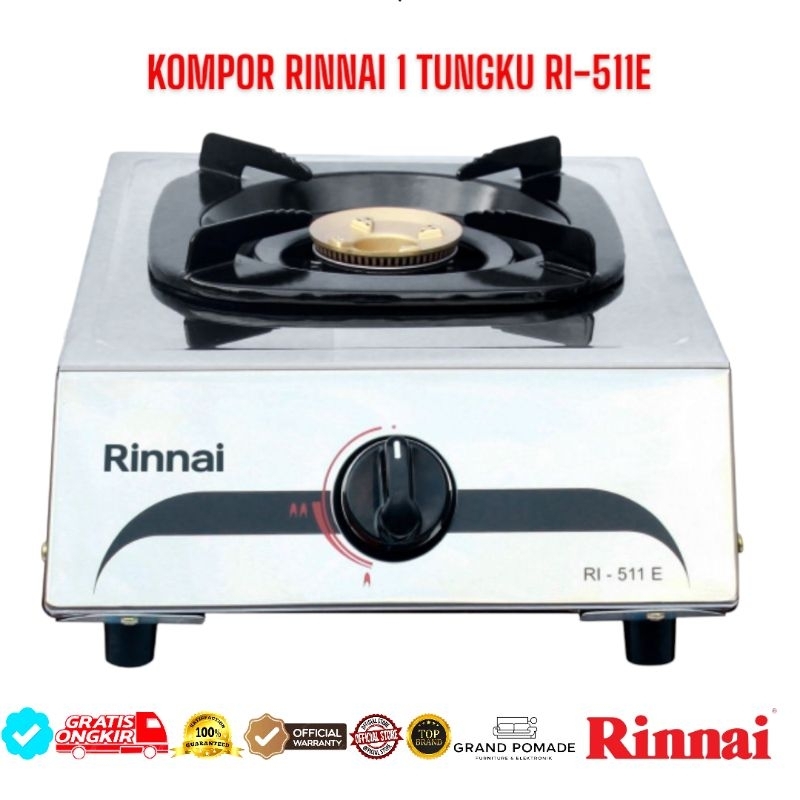 KOMPOR RINNAI RI-511E / KOMPOR 1 TUNGKU RINNAI RI511E / KOMPOR RINNAI 1 TUNGKU RI511E