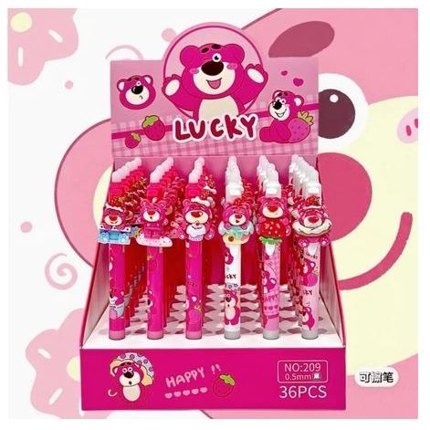 

Bolpen Gel Fancy motif Lotso pink Lucu / Pulpen gel Retractable pen 209