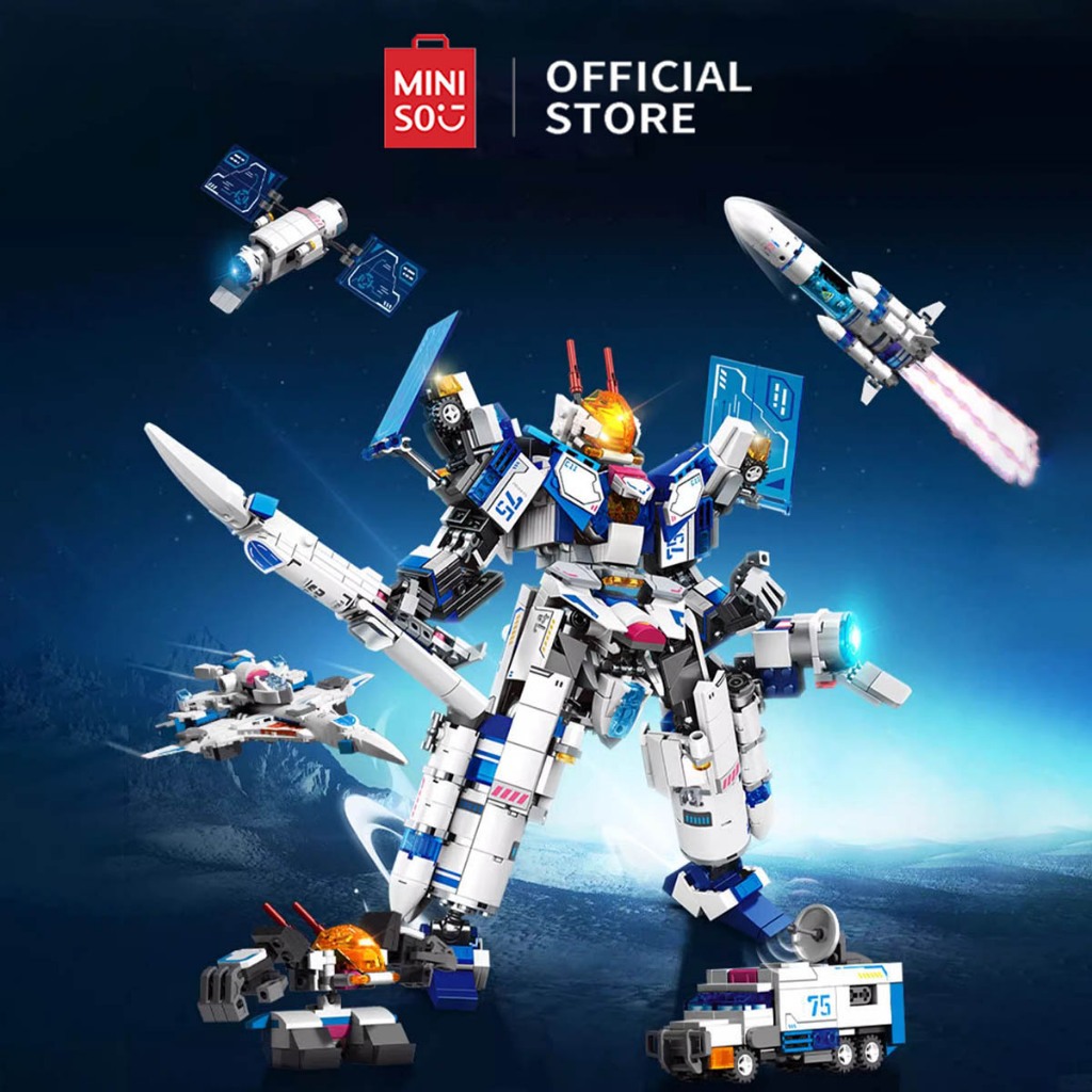 Miniso IDN Wise Kids Fun-City Theme  Series Building Blocks-Patrol Explorer Mainan Anak-anak