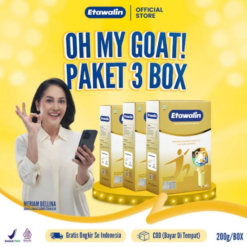 

Paket 3 Box Etawalin Susu Kambing Etawa Ampuh Bantu Redaman Nyeri Sendi dan Tulang