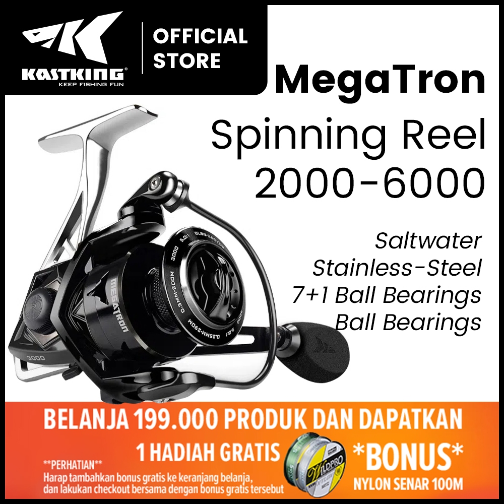 [OFFICIAL] KASTKING MEGATRON Reel Pancing, Saltwater Spinning Gulungan Pancing Putar, Rigid Aluminum