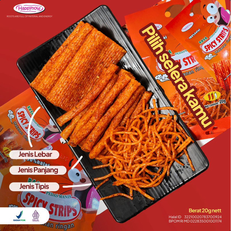 

Happy Now Snack Viral Spicy Sticks Halal Dan BPOM Beli 3 Gratis 3, 3 Mix Bundling 3 Jenis Bentuk