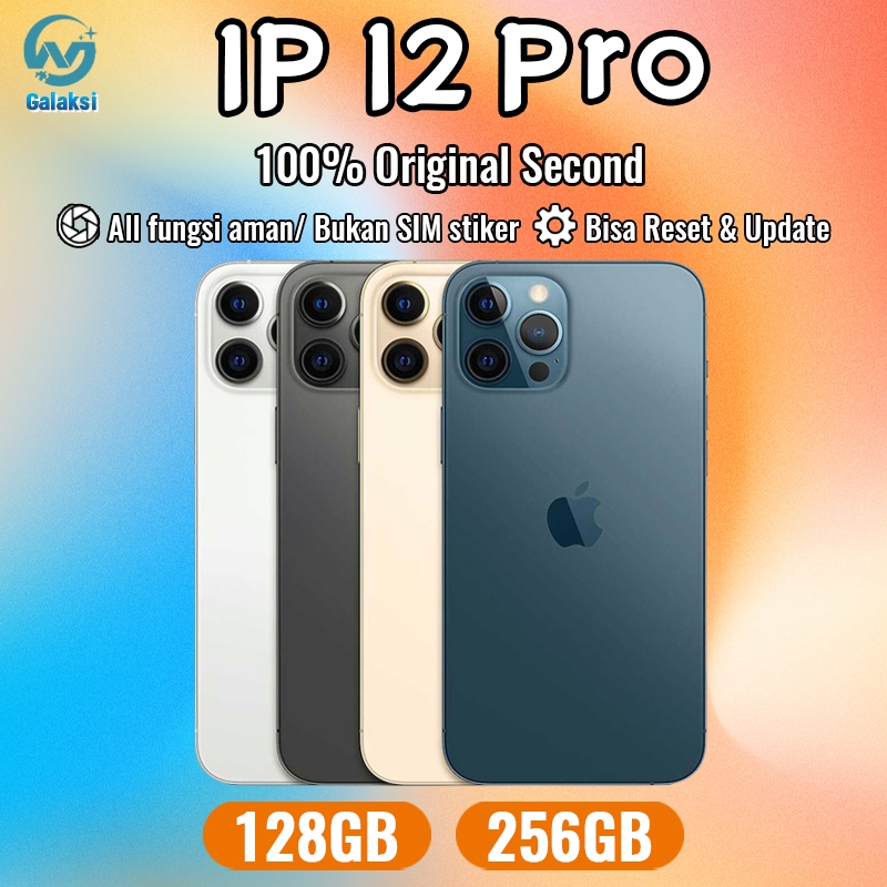 iphone 12 pro Second 128gb 256gb fullset Original100% Mulus Bisa semua kartu OLED-Ori like new 12pro