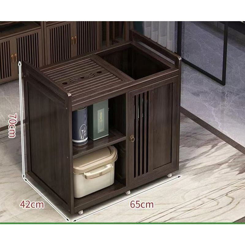 TROLI TEH CHINA SET MEWAH ELEGANT LENGKAP DENGAN MOTIF KAYU/ SATU SET TROLI ALAT PEMBUAT TEH/ MEJA T