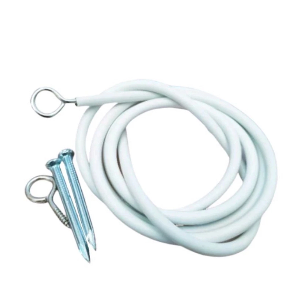 KOLDA – Kawat & Hook Gorden Dapur Spiral Fleksibel Anti Karat | Kabel Gorden Kolong | Tali Tirai PVC
