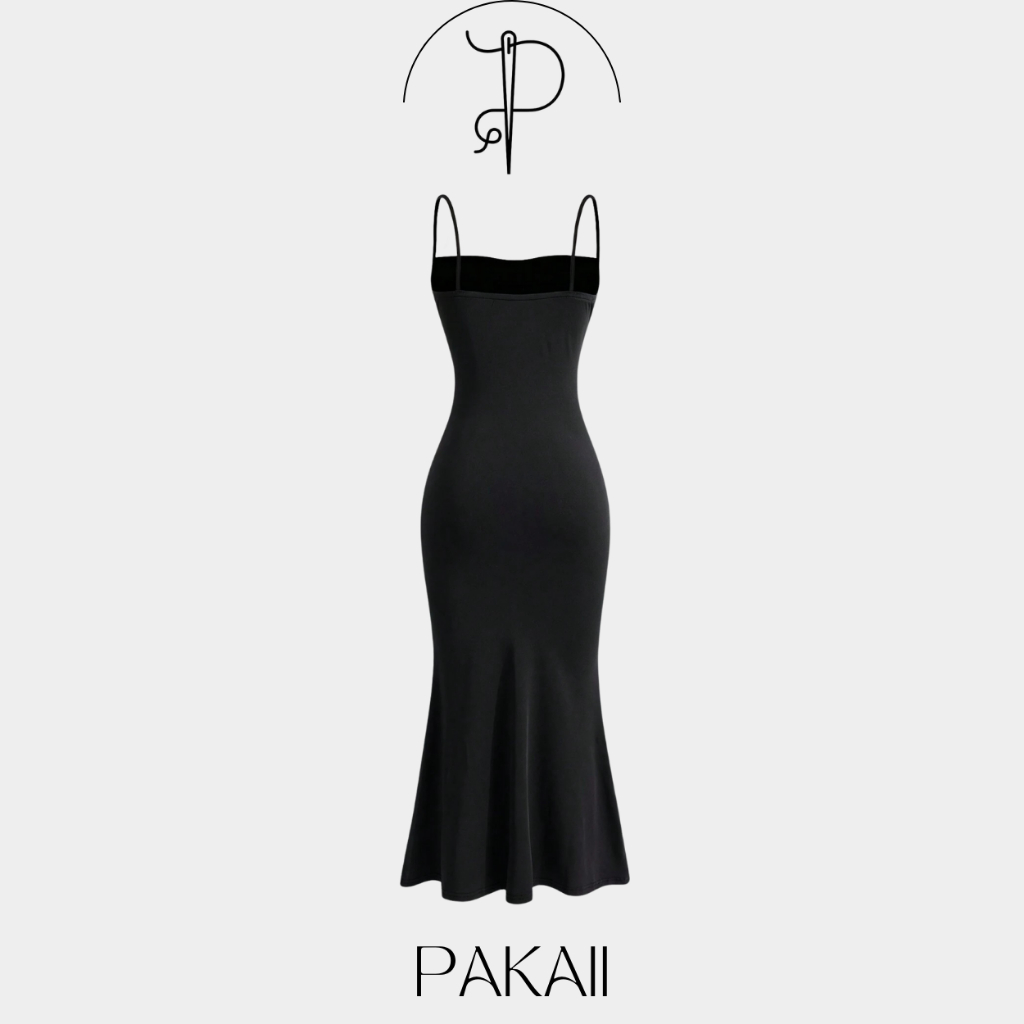 PAKAII Baju Long Dress Mini Tanpa Lengan Sleeveless Gaun Fashion Korea - 1276