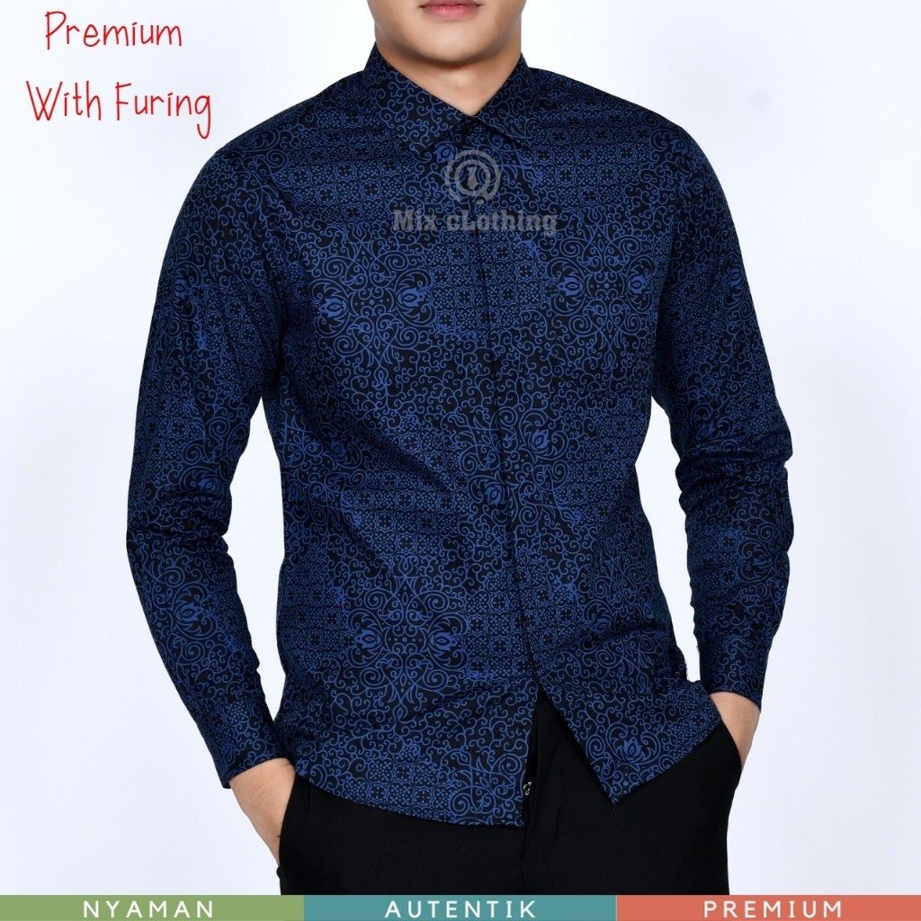 BAJU BATIK PRIA SLIMFIT LENGAN PANJANG COLIN DION DK 12