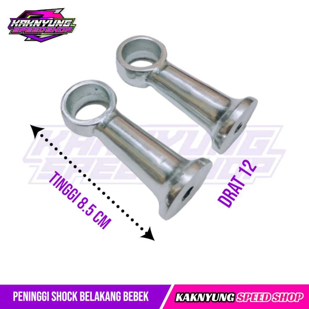 Peninggi Shock Belakang Bebek Tinggi 8.5 cm Drat 12 Satu Set