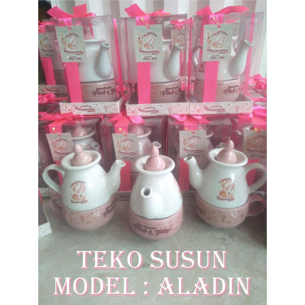 Hampers /Souvenir Teko Susun Aladin  warna,packing mika Alas Hardbox Costum