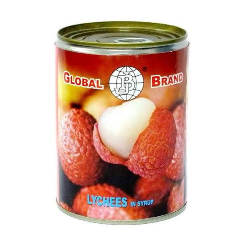 

Global lychee in syrup Leci kaleng kemasan 565gr