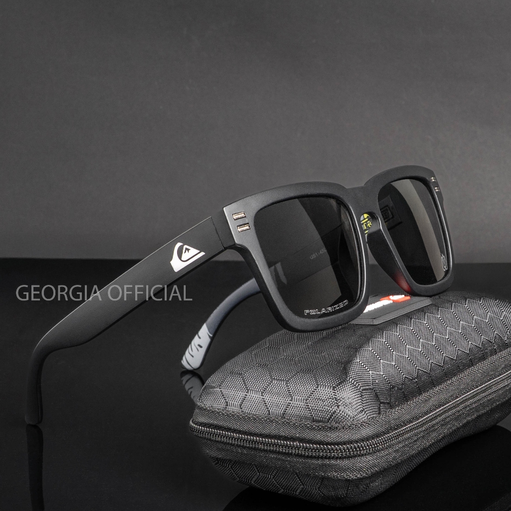 NEW Kacamata Quicksilver Corak Hitam Pria Polarized Kece Cowok Original 100% Anti Silau Siang