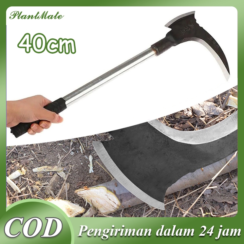 PlantMate Sabit Arit Rumput Baja Asli Sabit Kapak Ganda Alat Pemotong Ranting Pohon Alat Panen Padi 