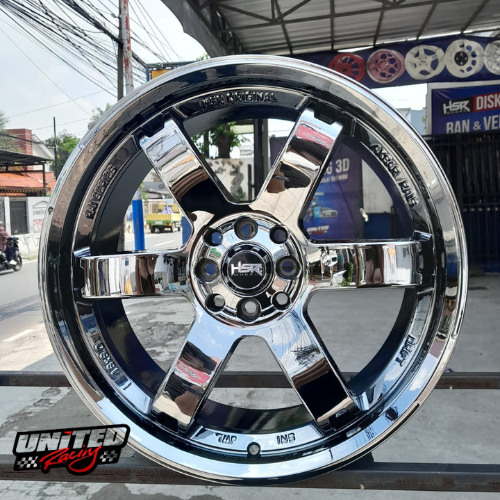 VELG BLACK CHROME UNTUK MOBIL  YARIS AVANZA JAZZ VIOS HONDA CITY HB  RING 18 RAI-S3 HSR R18X8 BUAT 4