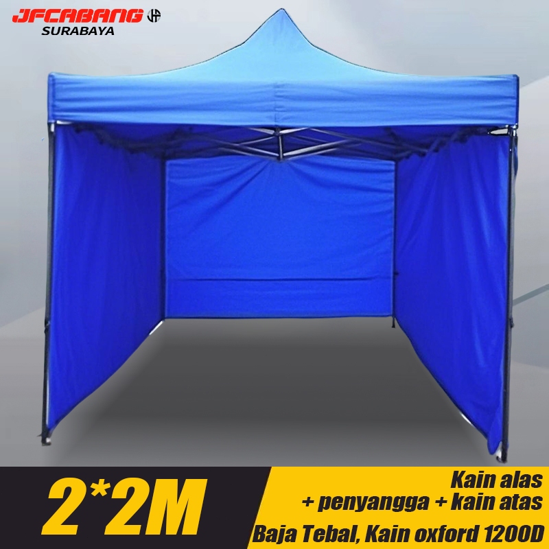 READY Tenda Lipat 3x3/Tenda Jualan Set Lengkap Tenda Lipat Dinding Tenda Bazar 1300D Outdoor Tenda