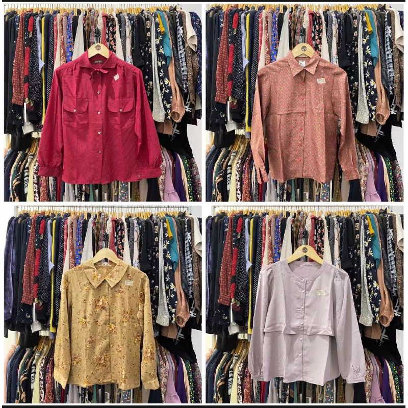 (Katalog 25) Kemeja Atasan Wanita Muslim Dewasa Kemeja Bordir Bahan Linen Blouse Rayon Motif Babydol
