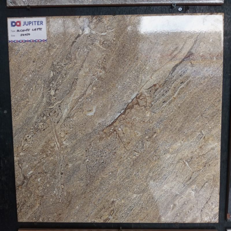Keramik lantai 50x50 Alcante Latte Glossy Jupiter