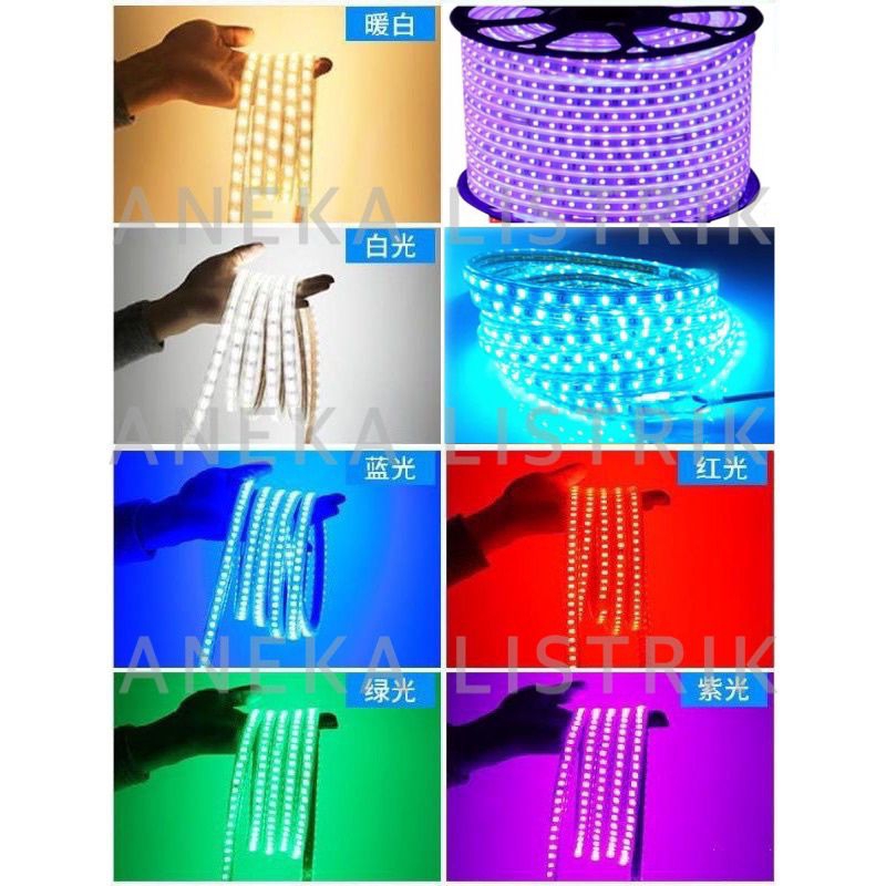 Lampu LED Strip Selang 5050 SMD AC 220V Meteran Lampu Hias