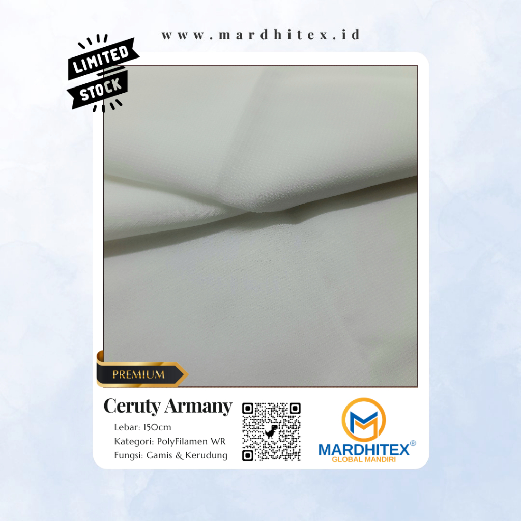 Ceruty Armani Ultrafine 150, Bahan Gamis, Pashmina, Ecer Permeter