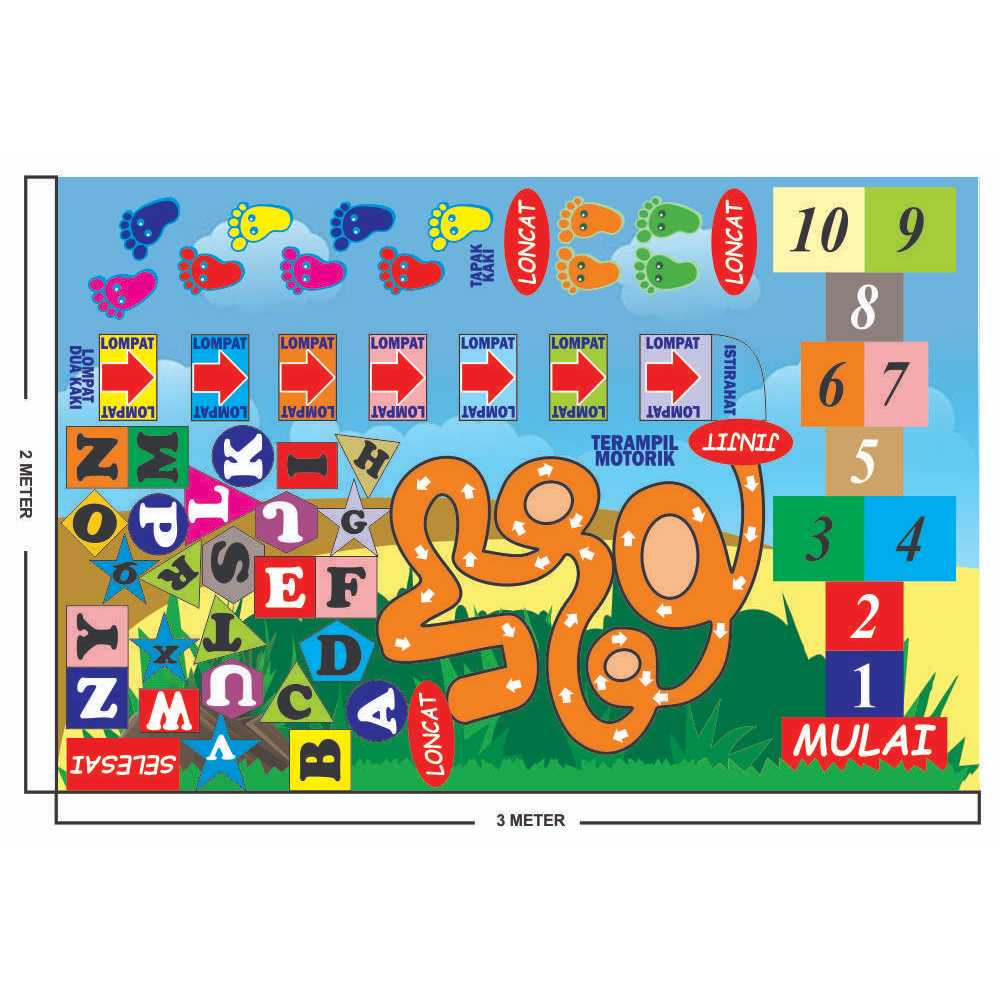 KARPET EDUKASI ANAK/KARPET BERMAIN ANAK KARAKTER/TERAMPIL MOTORIK
