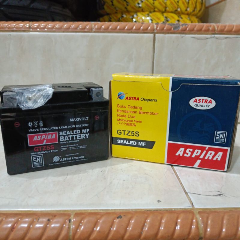 AKI/BATERAI ASPIRA ORIGINAL GTZ5S BEAT, SUPRA X,VERZA