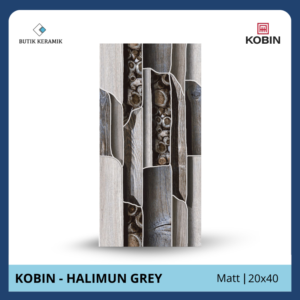 Keramik 20x40 Matt | Kobin | Halimun Series | Matt/Kasar | Grade A / KW 1 | Keramik Lantai I Keramik