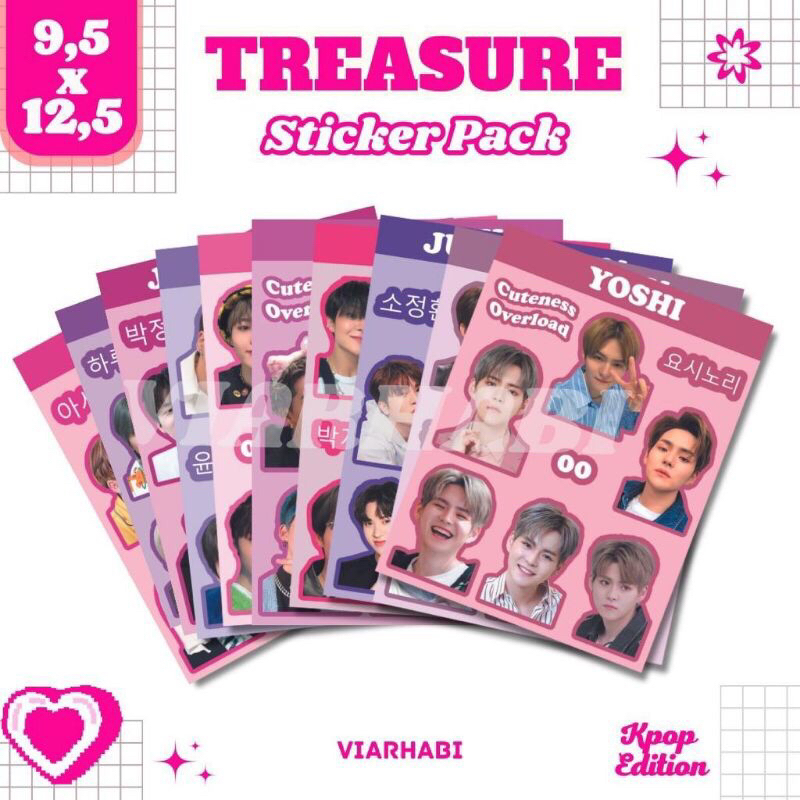 [READY STOCK] STIKER TREASURE HARUTO ASAHI YOSHI JUNKYU JIHOON JEONGWOO DOYOUNG JUNGHWAN HYUNSUK JAE