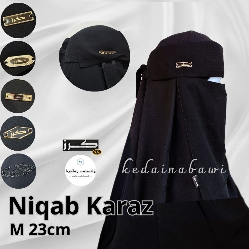 Cadar (Niqob) Karaz Madinah Medium 23cm, Pendek, Cadar Perempuan Arab