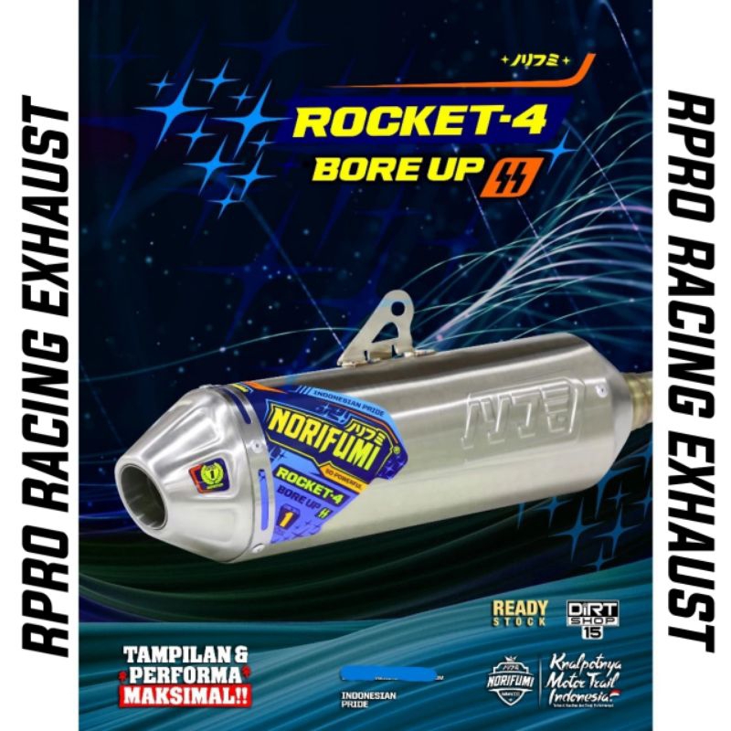 knalpot norifumi roket4 boreup inlet 50 KLX CRF DTRAKER WR155
