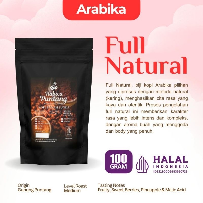 

Kopi Arabika Full Natural Premium Gunung Puntang - 100 g