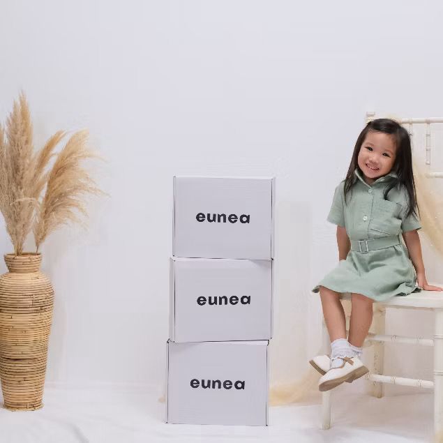 Eunea | Conun Dress Sage | Dress Anak Perempuan | Dress Linen Anak Sage