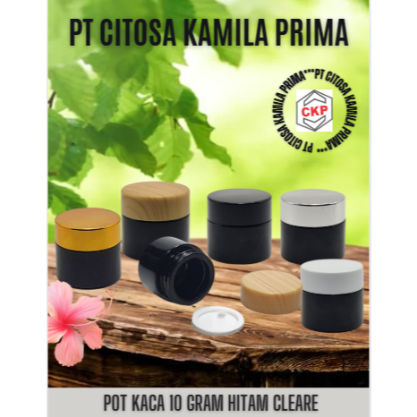 Pot Kaca 10 Gram Bulat Hitam Clear/ Pot Cream Kaca / Pot Skincare / Pot Krim / Pot Kaca Promo / Prom