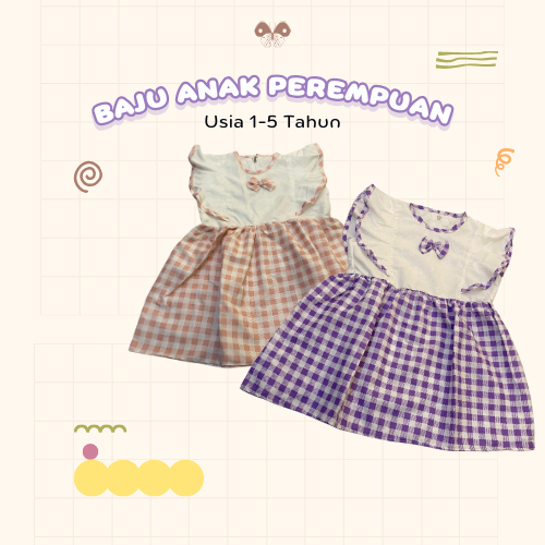 BAJU ANAK PEREMPUAN/DRESS ANAK/ROK ANAK/KATUN PREMIUM/PITA KOTAK