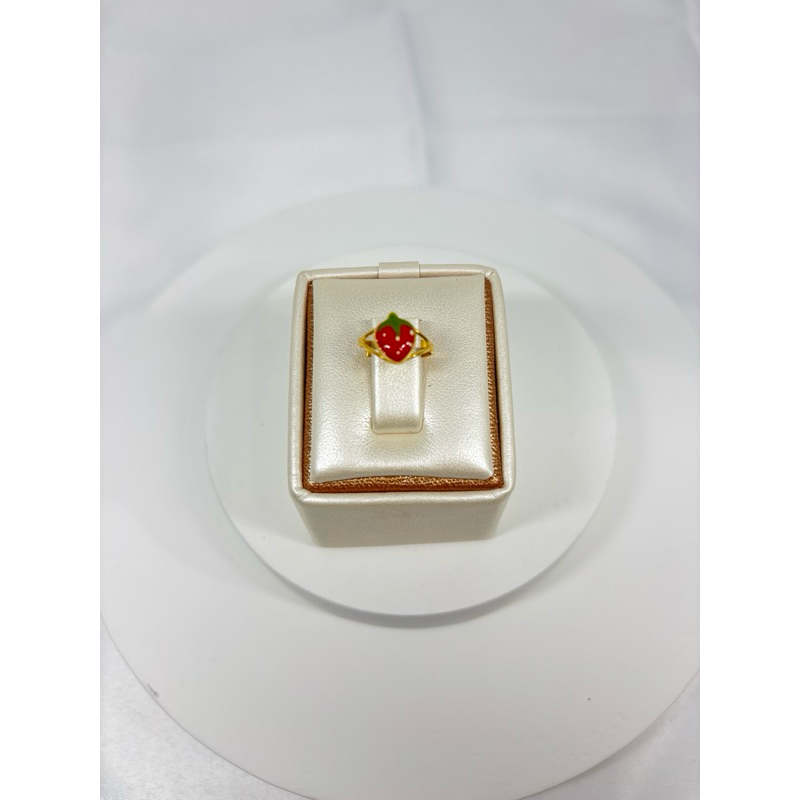 Cincin Anak Strawberry Emas Muda Setengah Gram