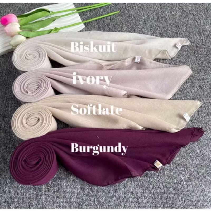 Hijab Segi Empat Paris Jadul Varisha/Segi Empat Paris Jadul Warna Biscuit