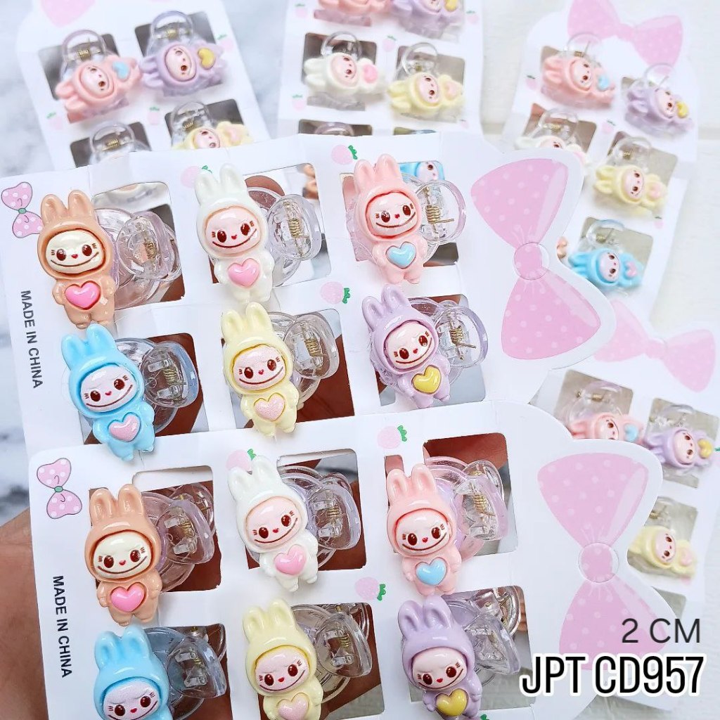 JPT CD957A - ISI 6 KARTON JEPIT AKRILIK 6IN1 2 CM MOTIF LABUBU WARNA PASTEL