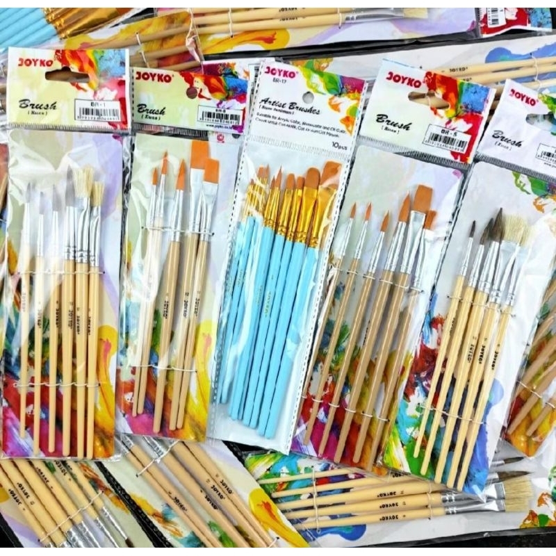 

Kuas Lukis Cat Acrylic Koas set Joyko BR-1 / Brush set Joyko BR1 (1set isi 6 kuas)