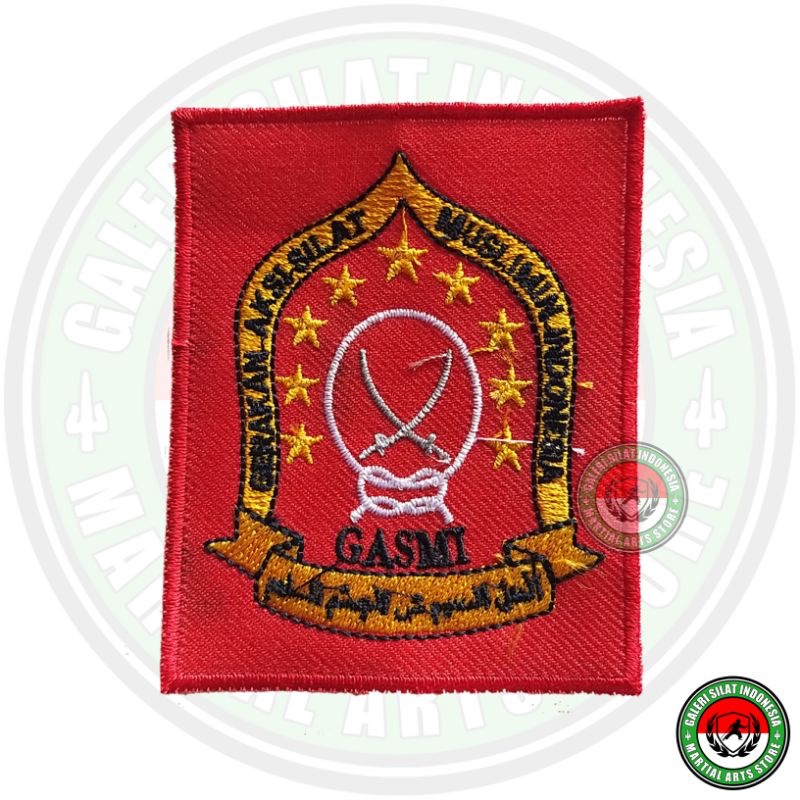 Badge GASMI Merah bordir pencak silat Gasmi merah badge gasmi merah bet gasmi badge Gasmi pagar nusa