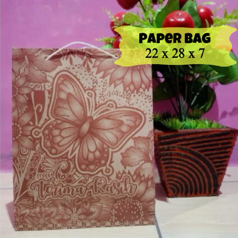 

Tas Kado Murah 100 pcs||paper bag uk 22x28x7||tas sovenir pernikahan||