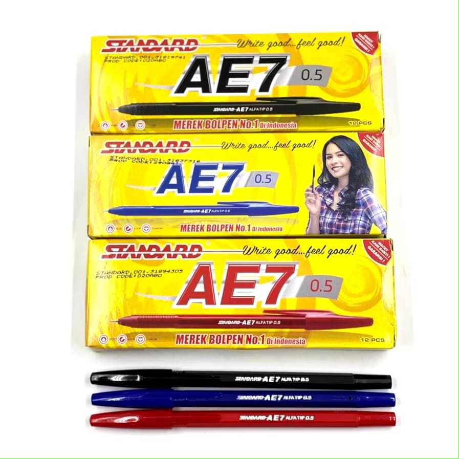 

PULPEN STANDARD AE7 PEN BOLPOIN STANDART AE-7 (12 PCS)