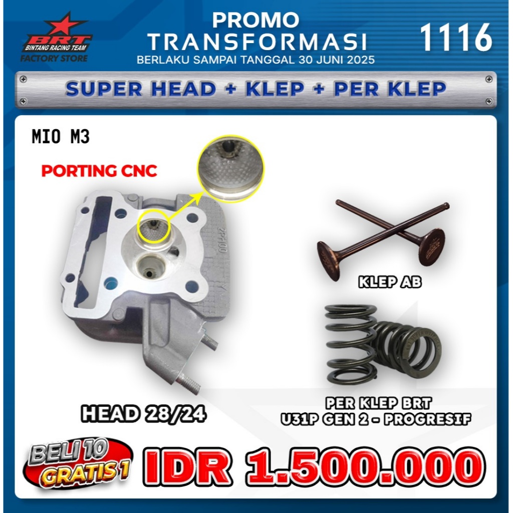 Brt Super Head + Klep + Per Klep Mio M3