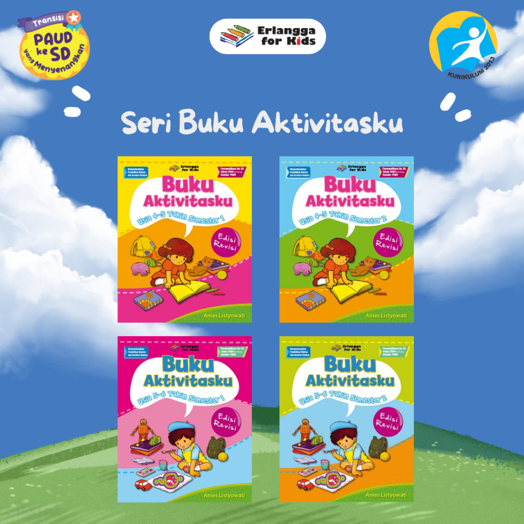 23bagusmenshop - [Erlangga Official] Buku Aktivitas TK A Semester 1 & 2 Usia 4-6 Tahun Revisi