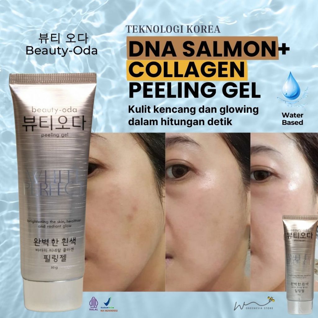 Peeling Gel Wajah BPOM - Eksfoliasi Tanpa Iritasi DNA Salmon Beauty Oda Niacinamide Collagen Eksfoli