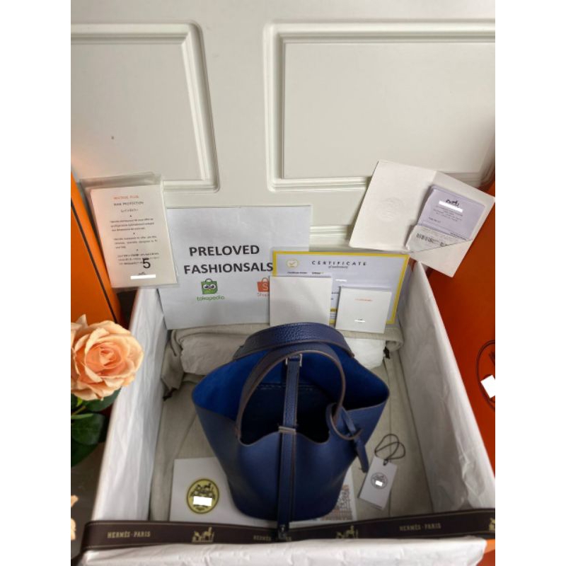 Preloved Picotin 22 Blue Agate Clemence Stamp #C