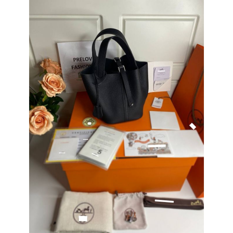 Preloved Rec 2019 Picotin Clemence Back 26 CM Stamp #D