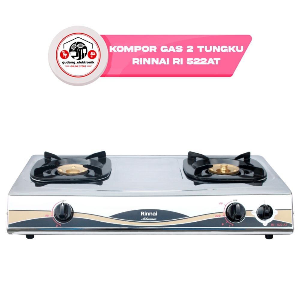 Kompor Gas 2 Tungku Rinnai RI 522AT