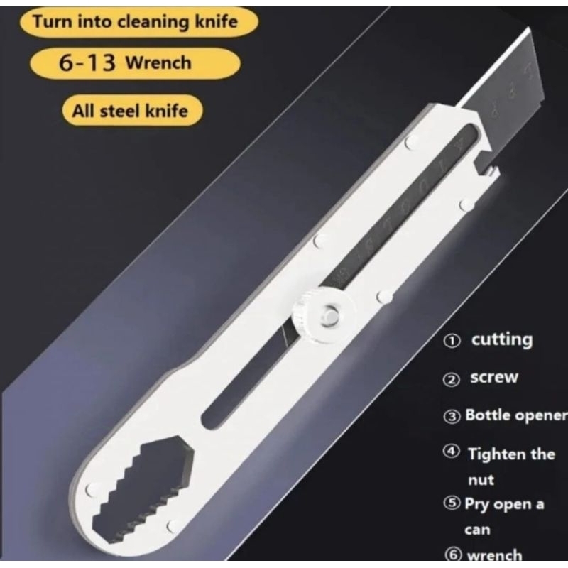 

Pisau Cutter Stainless Besar 9 In 1