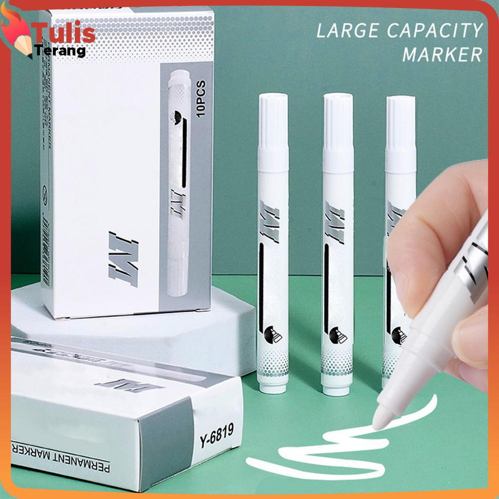 

Spidol Putih Lukisan Tinta Permanen Tidak Luntur dan Tahan Air / Spidol Putih Berbasis Halus Tebal Serbaguna Tulis Terang A121