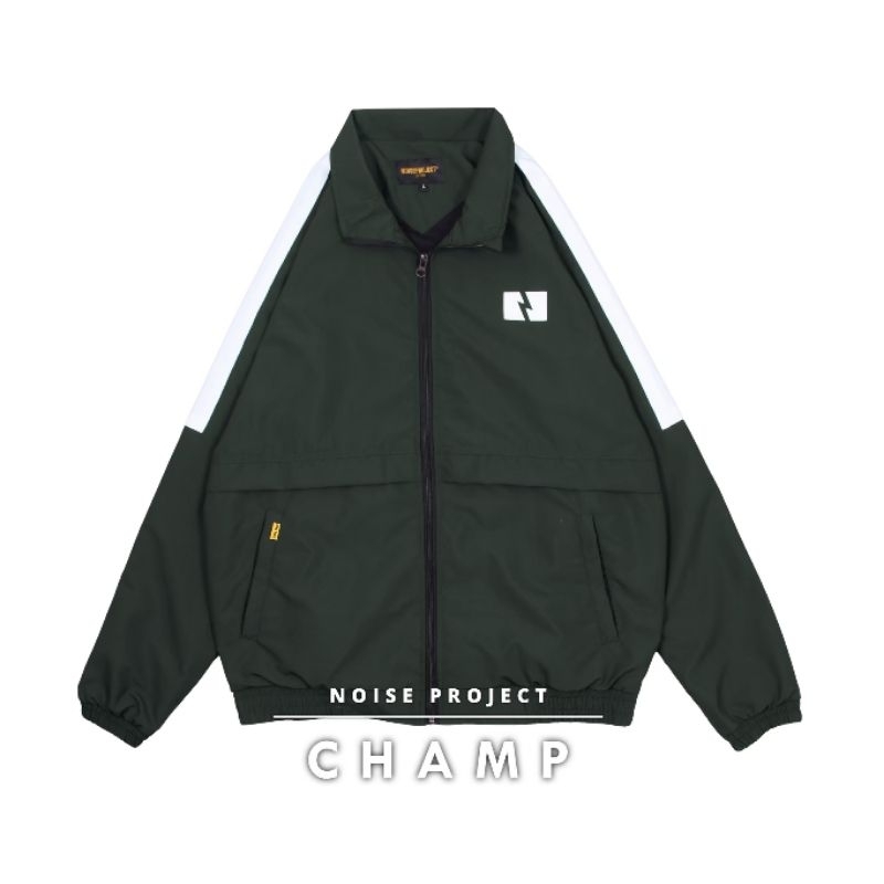 HAKKAN store - jaket tracksuit noise green line Logos - unisex wolv