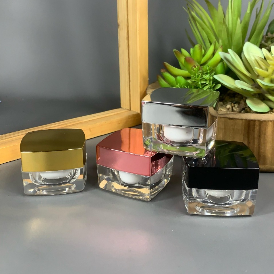 POT ACRYLIC KOTAK 10 GR - ROSE GOLD / POT CREAM 10 GRAM KOTAK / POT ACRYLIC 10 GRAM IMPORT / KEMASAN